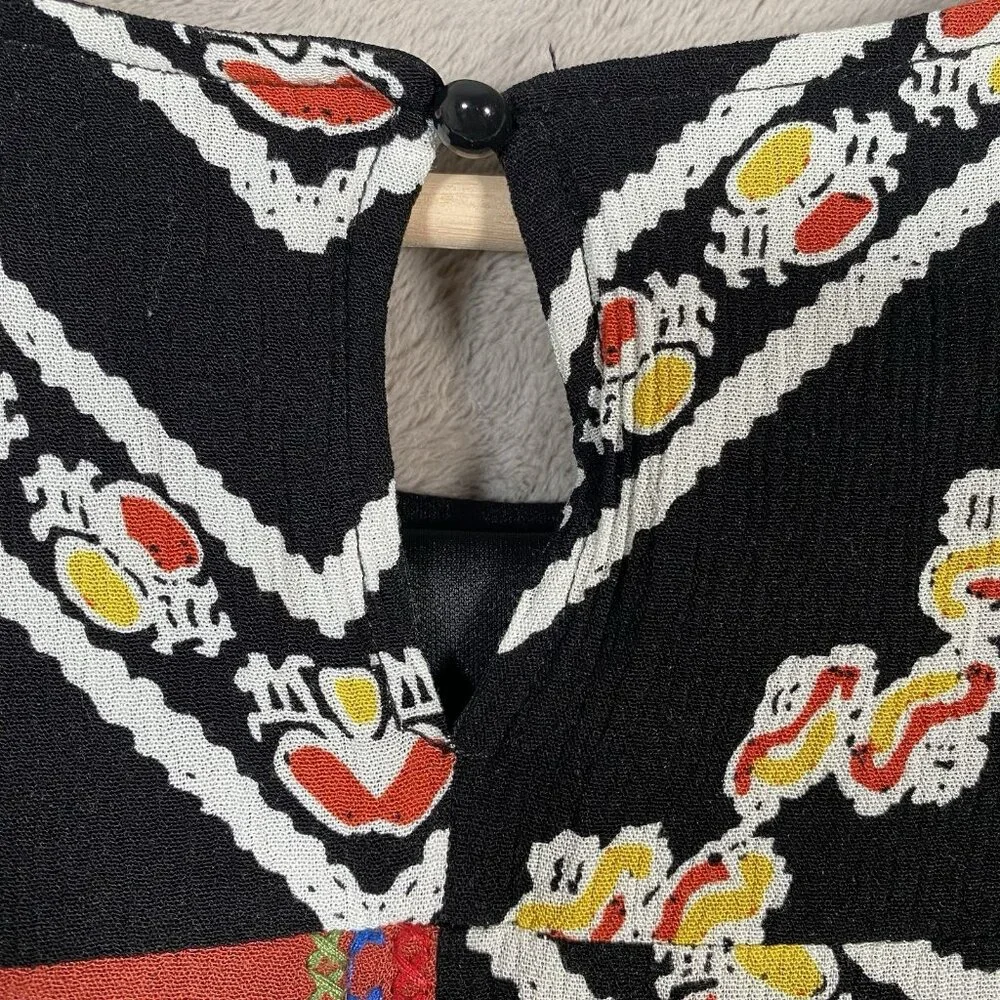 Desigual Creta Dress 38 Boho Embroidered Mixed Print Eclectic Ethnic Patchwork - Picture 12 of 16